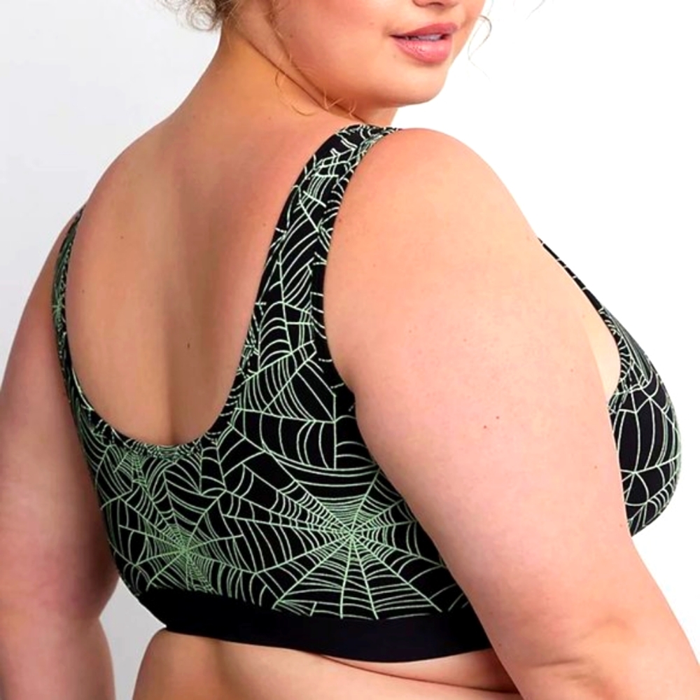 ❤️NWT TORRID SPIDER WEB HALLOWEEN COSTUME GOTHIC MONSTER BRALETTE PLUS - Picture 2 of 11